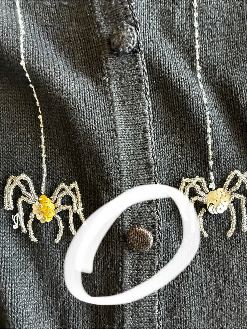 Vintage Arriviste Halloween Spider Beaded Cardigan Sweater M 🕷️🖤